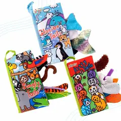 JOLLYBABY - Libro Sensorial de Tela 3unid para Bebés