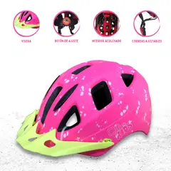 OLLIE - Casco Protector Regulable Para Niño »AERODINAMICO» Pink