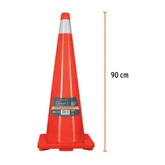 TRUPER - Cono de precaución de 90 cm de PVC con reflejante,