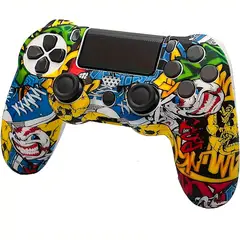 GENERICO - Funda de Silicona Camuflaje Ps4, Dualshock, PS4 Slim + 2 Tapas De Goma