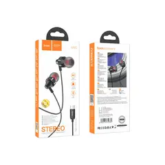 HOCO - Audífono Earphone Tipo C M90 Alámbrico 1,2m Negro De Calidad