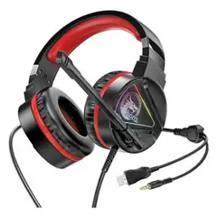 HOCO - Audífono con Micrófono Gaming W104 Alámbrico 2m Rojo De Calidad