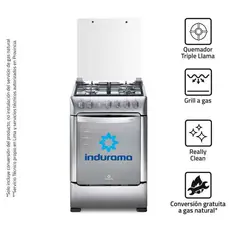 INDURAMA - Cocina Gas Florencia ZAFIRO 24" Croma 4 Hornillas