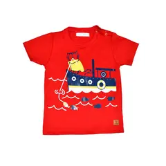 GENERICO - POLO NIÑO MANGA CORTA PIMA CON BROCHE BARCO