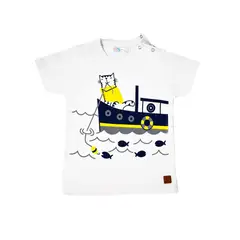 GENERICO - POLO NIÑO MANGA CORTA PIMA CON BROCHE BARCO