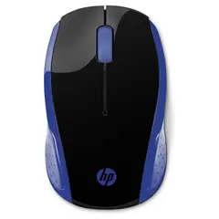 HP - Mouse 200 Wireless Óptico 1000 DPI Ambidextrous Negro/Azul 2HU85AA