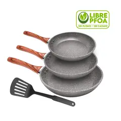 Reyna - Juego de Sartenes Antiadherentes Petra Color Gris