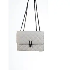 ITELSISTEM - Cartera Bolso Elegante Cuerina Hombro acolchado cadena Blanco
