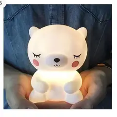 GENERICO - Mini Lampara Nocturna Luz Led Infantil Osito Rosado