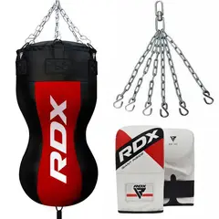 RDX - SACO DE BOXEO ANGULAR CON GUANTES SIN RELLENO 3PBR-AR