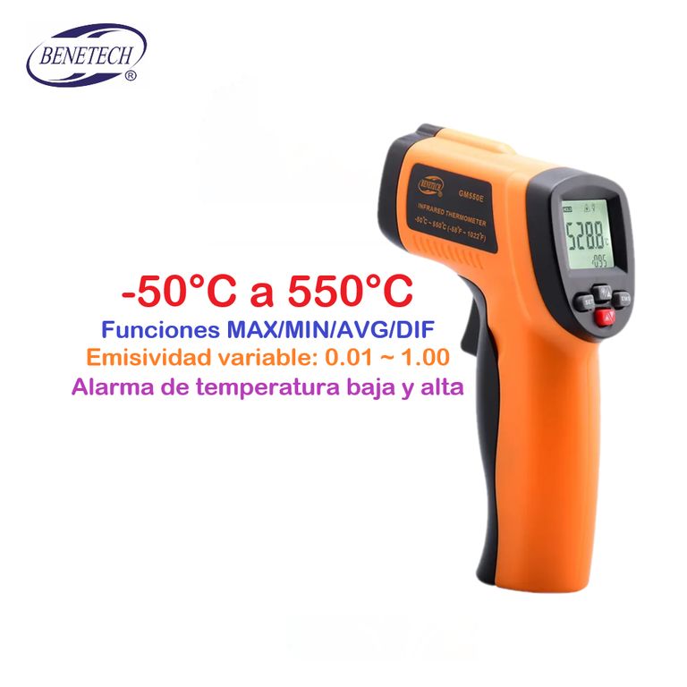 Pirómetro Termómetro Infrarrojo Profesional - GM550E