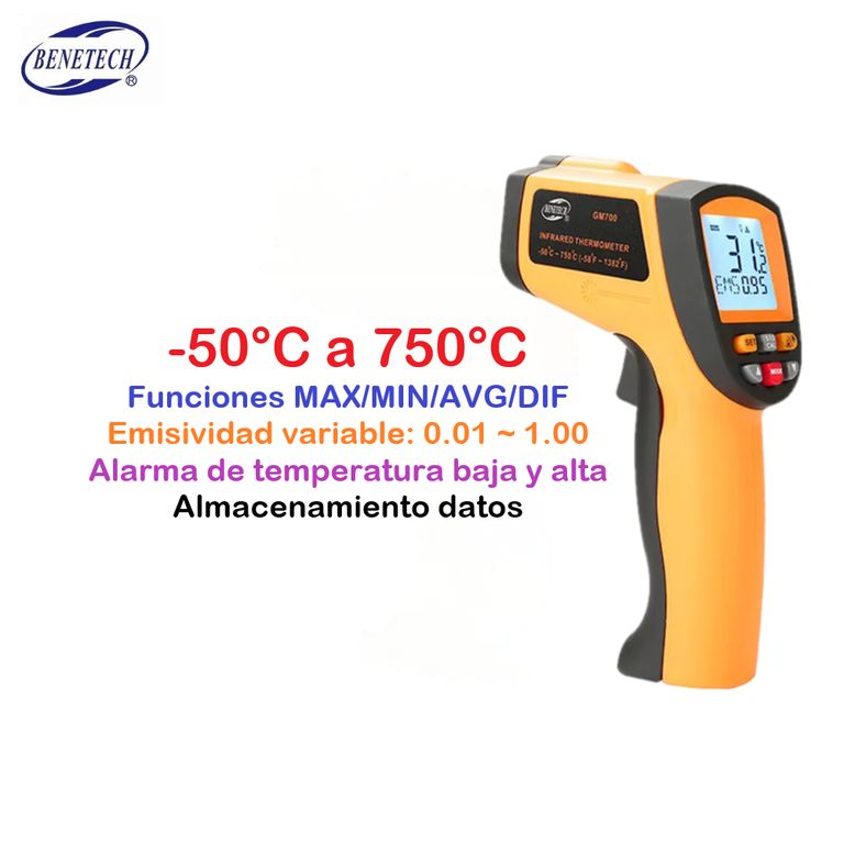 Pirómetro Termómetro Infrarrojo Profesional - GM700