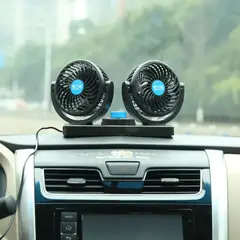 GENERICO - Ventilador Dual 360° para Auto Turbo con Base Giratoria 12v