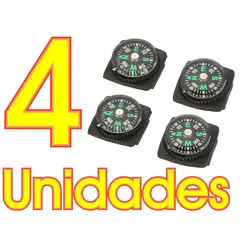 GENERICO - 4 Mini Brújula Adaptable a Reloj Paracord Pulsera Artesanía
