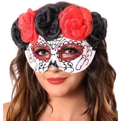 GENERICO - Máscara de fantasma de flores de Halloween