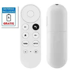 UNIVERSAL - Control Remoto Para Google TV Chromecast 4K Snow pilas
