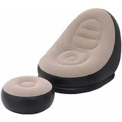 GENERICO - Sillon Puff Inflable con Posapies de Oficina Hogar Terraza Jardin