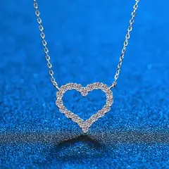 LA TIENDA 88 JOYAS Y ACCESORIOS - La Tienda 88 - Collar Mujer Corazon Enamorado Cristales - Blanco