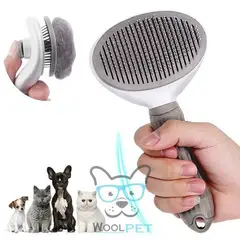 GENERICO - PEINE MASCOTA CON BOTON REMOVEDOR - GRIS