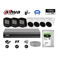 DAHUA - CÁMARAS SEGURIDAD KIT 7 1080P MAYOR ALCANCE VARIFOCAL + 2TB