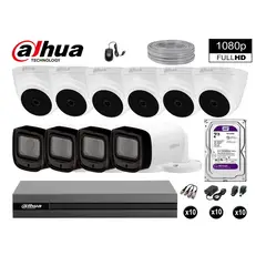 DAHUA - CÁMARAS SEGURIDAD KIT 10 1080P MAYOR ALCANCE VARIFOCAL +2TB