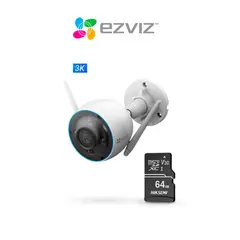 EZVIZ - Cámara de seguridad para el hogar inteligente con wifi H3 3K + SD 64 GB