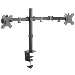 GENERICO - Soporte Rack Monitor Doble de 13 A 32 Pulgadas de Escritorio / Montech