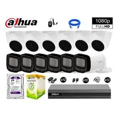 DAHUA - CÁMARAS SEGURIDAD KIT 12 1080P MAYOR ALCANCE VARIFOCAL +1TB