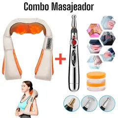 OEM - Combo 2 en 1 Lapiz Acupuntura y Masajeador de Cuellos y Hombros.