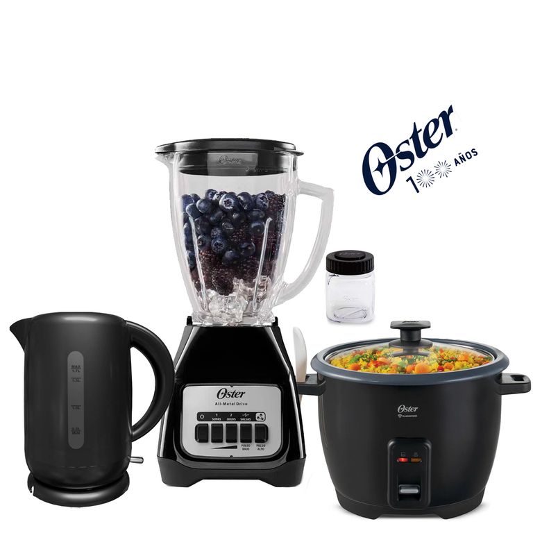 Kit Licuadora mas Olla arrocera mas Hervidor Negro