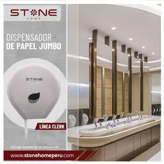 STONE - DISPENSADOR DE PAPEL JUMBO BLANCO LINEA CLERK -