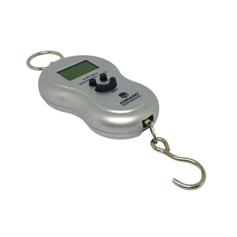 Balanza Digital Gramera Tipo Romana 50kg Para Equipajes Plateado