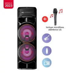LG - Torre de sonido XBOOM RNC9 Doble Woofer Potenciador de bajos