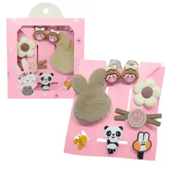 KELLER - Set de 8 Ganchitos Kawaii Niñas Accesorio Cabello S47 Marrón