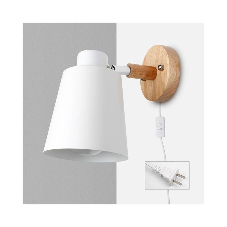 Nórdico Lámpara de pared con enchufe lámpara de pared de hierro E27
