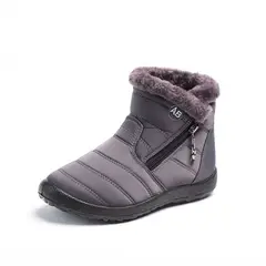 BLWOENS - Botas de nieve impermeables invierno para mujer con forro de felpón - gris