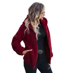 BLWOENS - Abrigo acolchado para mujer - Rojo
