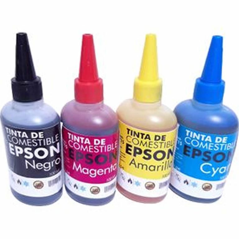Tinta Comestible Pack Vegetal 100ml Negro Cyan Yellow Magenta