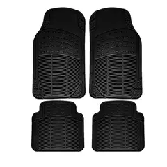 GENERICO - PROTECTOR CUBRE Piso De Auto Tipo Pvc 4 Piezas OVALADO NEGRO