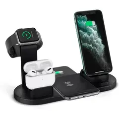 GENERICO - Cargador 4 en 1 Soporte para Celular y Smartwatch de Carga Inalambrica