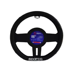 SPARCO - CUBRE FUNDA DE TIMON DEPORTIVO CUERO NEGRO
