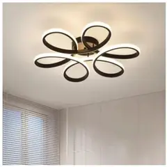 GENERICO - Lámpara de techo colgante LED modelo flor color negro