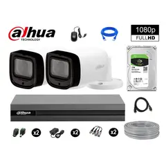 DAHUA - CÁMARAS SEGURIDAD EXTERIOR KIT 2 VARIFOCAL 1080P + DISCO 1TB P2P
