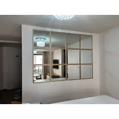 LUMINAR BRILLO & LUZ - Espejos decorativos tipo ventana con marco color Champagne dorado