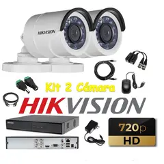 HIKVISION - Kit 2 Cámaras Seguridad Tubo Exterior HD