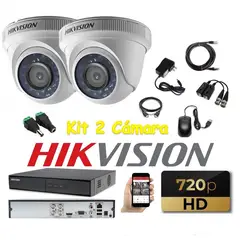 HIKVISION - Kit 2 Cámaras Seguridad Domo interior HD