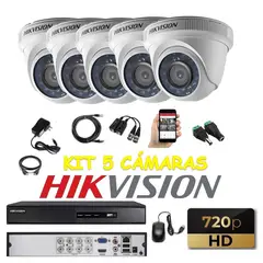 HIKVISION - Kit 5 Cámaras Seguridad Domo Interior HD