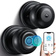 OEM - Cerradura Inteligente Smart Chapa Biometrica Pomo Perilla Negro K01