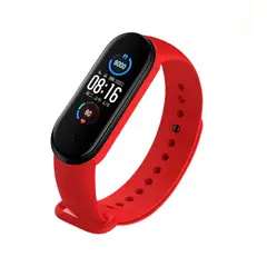 GENERICO - Correa de Silicona Para Xiaomi Mi Band 5,6 Y 7 - ROJO