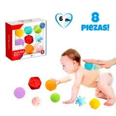 HUANGER - Set de 8 Pelotas Sensoriales para Bebé - Juguete de Estimulación y Baño
